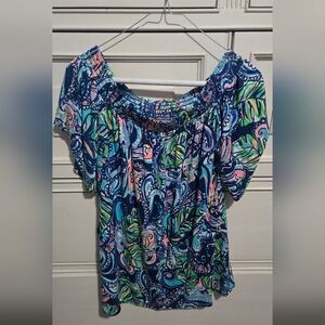 Lilly Pulitzer Multicolor Off-Shoulder Blouse